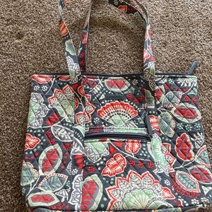Vera Bradley Quilted Shoulder Bag - Red and Green Floral